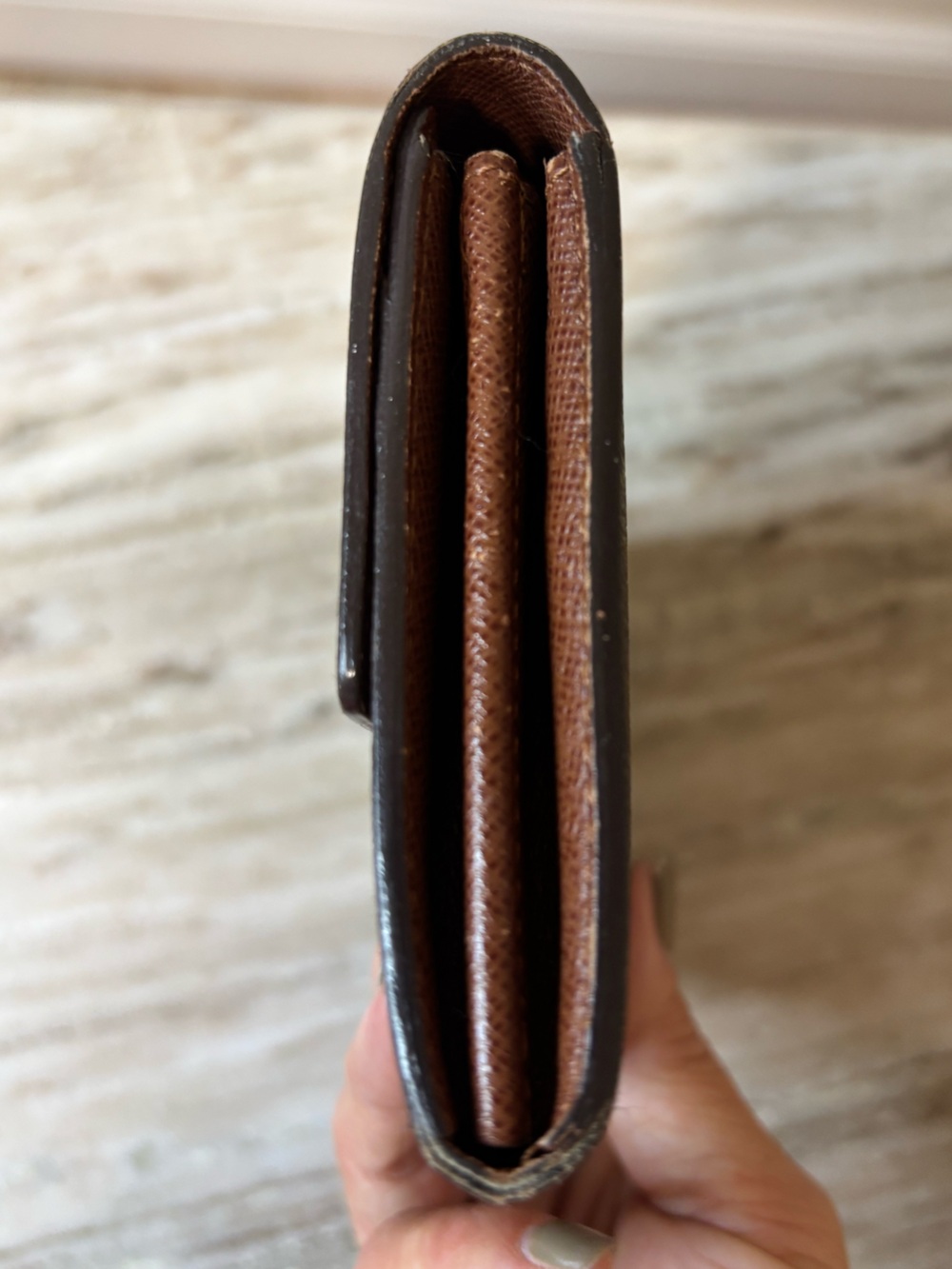Louis Vuitton Monogram Long Wallet Brown Canvas Snap Closure Vintage LV Wallet - Picture 11 of 11